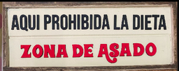 [CU55X20ARNA0011NE/RO] Cuadro: Aqui Prohibida la dieta zona de asado